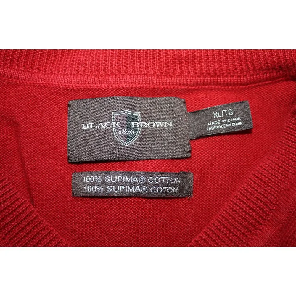 Black & Brown 1826 XL Red‎ Men's Sweater Vest 100% Supima Cotton